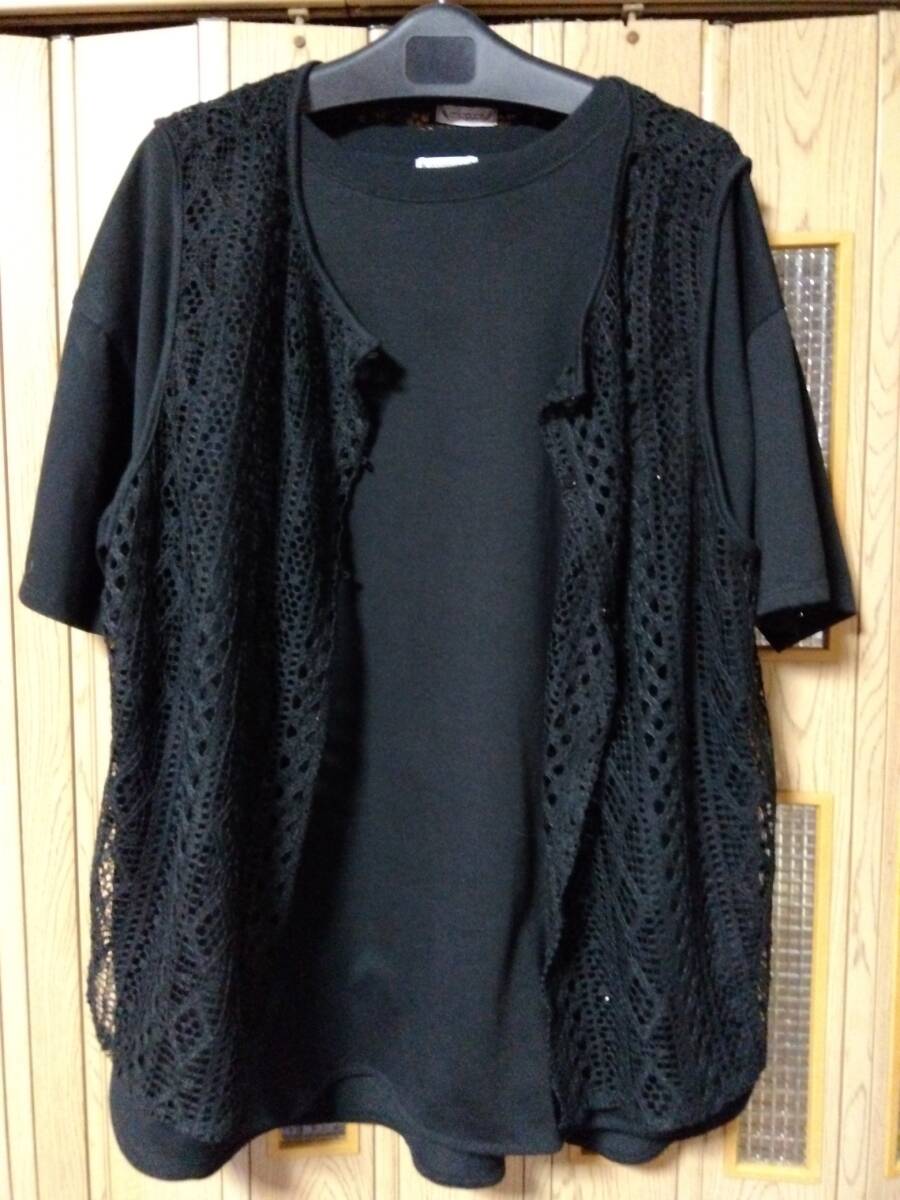 ★大きいサイズ★新品☆★ Tシャツ・レース上着のアンサンブル  レディース★4L★★拍卖