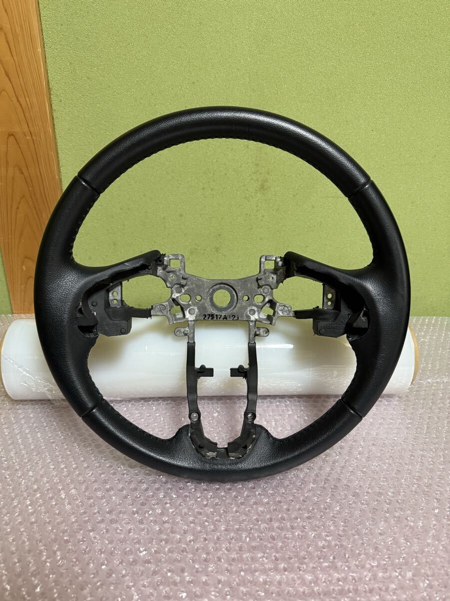 ★新車外し★ホンダ 純正 GK5 フィット レザー ステアリング ハンドル ブラック ステッチ B3 1106243 1101760 革 FIT GK拍卖