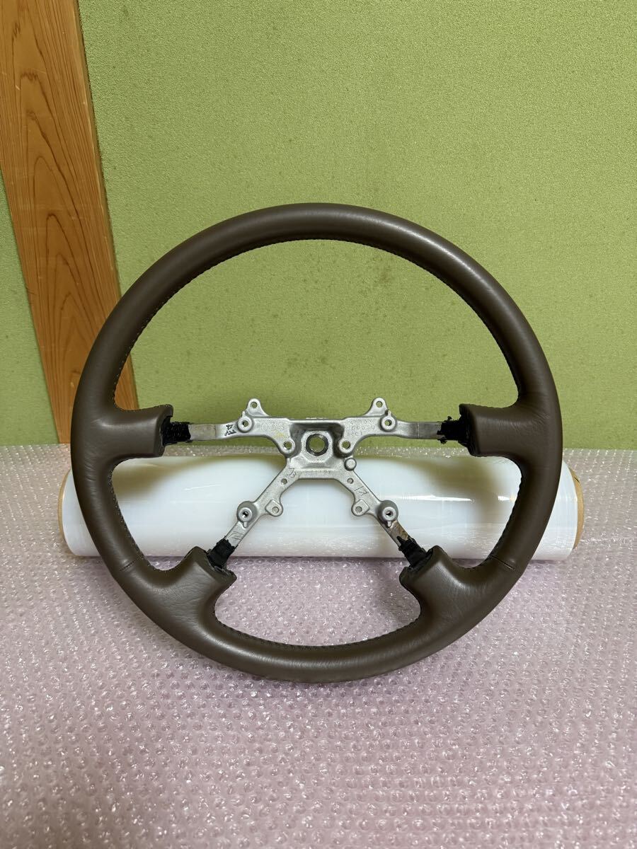 ★超美品★トヨタ 純正 20 UCF20 UCF21 セルシオ レザー ステアリング ホイール ハンドル ブラウン 45103-50030 038 01拍卖