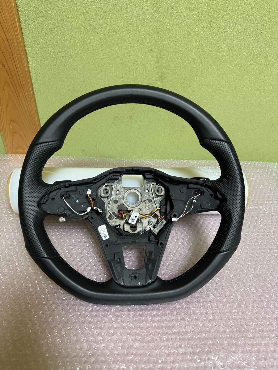 ★新車外し★VW フォルクスワーゲン 純正 ゴルフ8 レザー ステアリング ハンドル 5H0 959 542 C 3131678-AB パンチング パドルシフト CD?拍卖