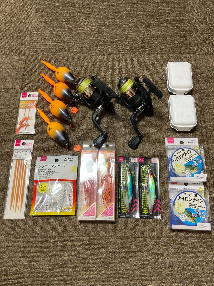 【未使用に近い】ダイソー リール2000、シンキングミノー、タイラバほか拍卖