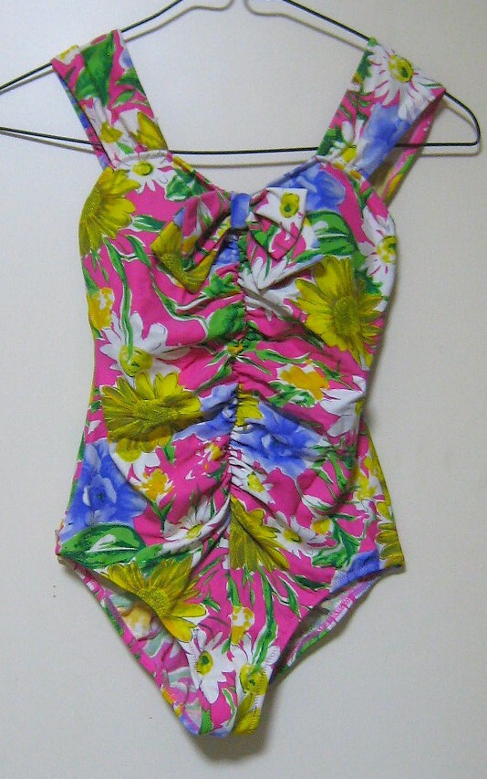 【中古】婦人(レディース)CECILE CLUBワンピース水着/花柄ピンク・サイズM拍卖