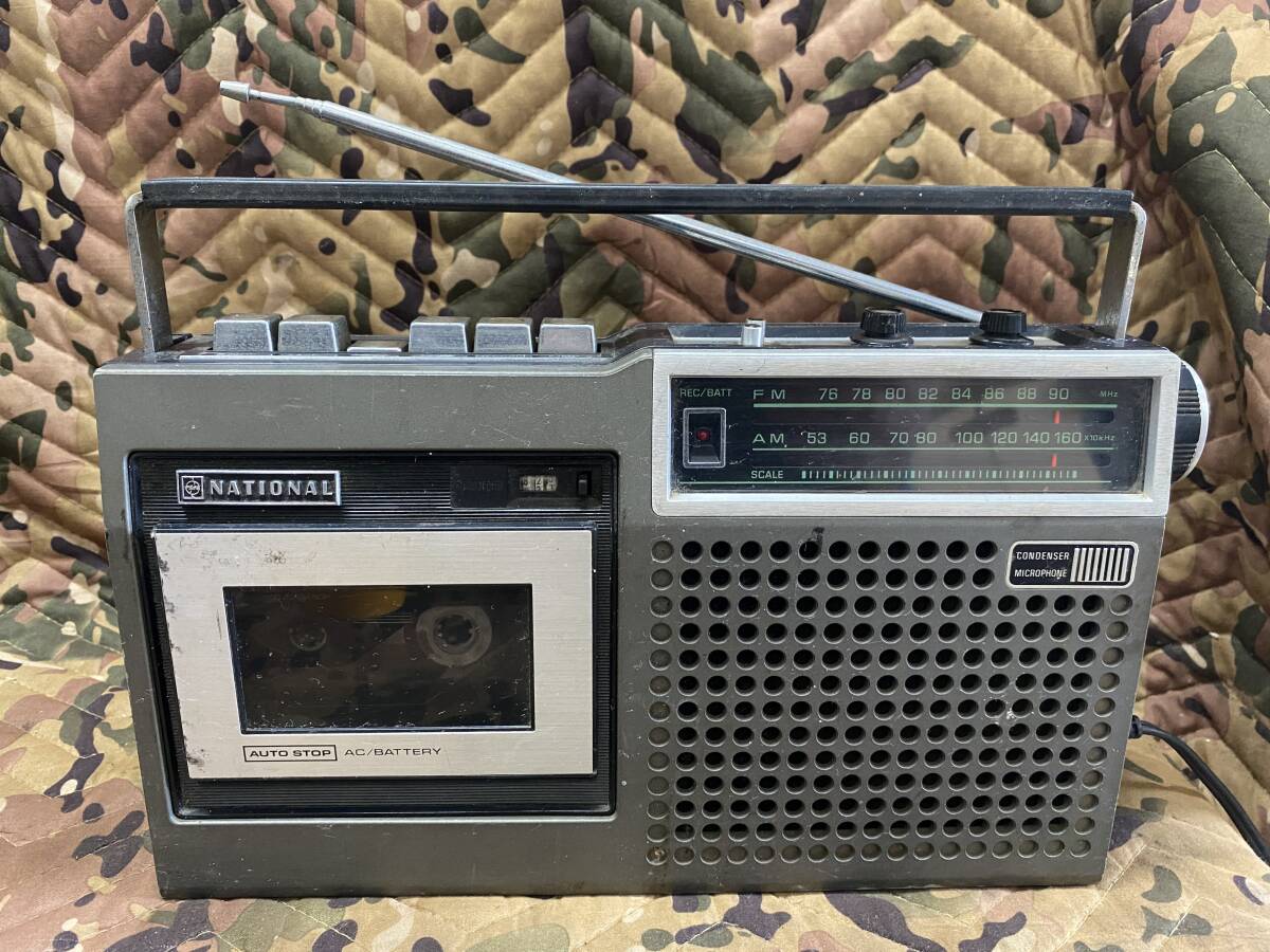 J7274 National RQ-443 ラジカセ ラジオカセットレコーダー カセットテープ ナショナル 昭和レトロ 現状品拍卖