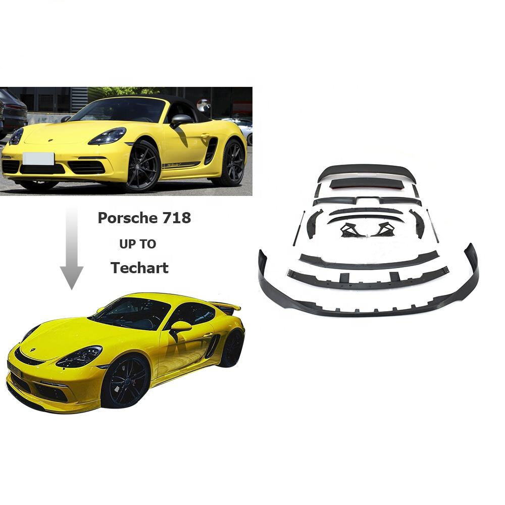 PORSCHE ケイマン 718 Techart-style フロントリップスポイラー リアディフューザー 外装 エアロ カスタム ポルシェ パーツ拍卖