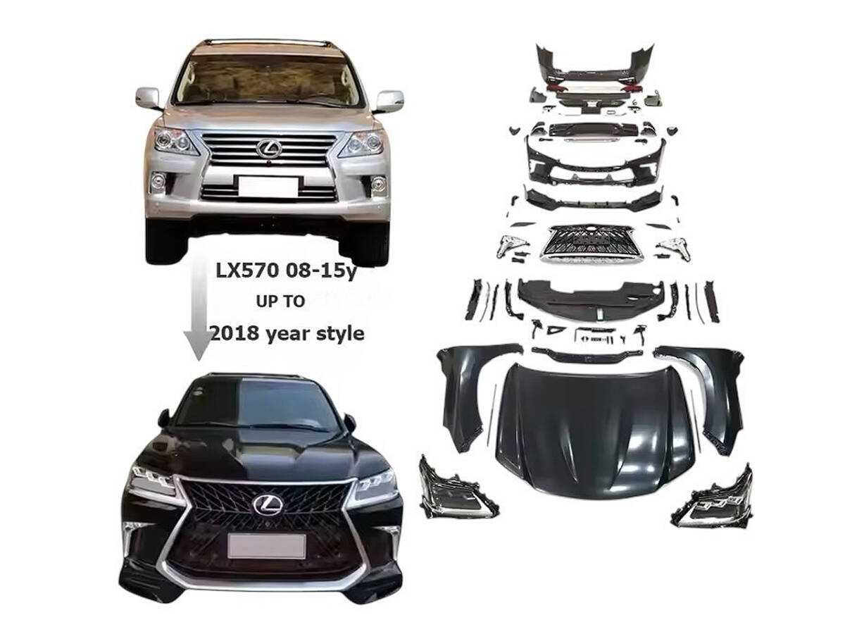 LEXUS LX570 → LX600-style フロント グリル リア ディフューザー ボンネット フェンダー ヘッドライト カスタム 外装 エアロ パーツ拍卖