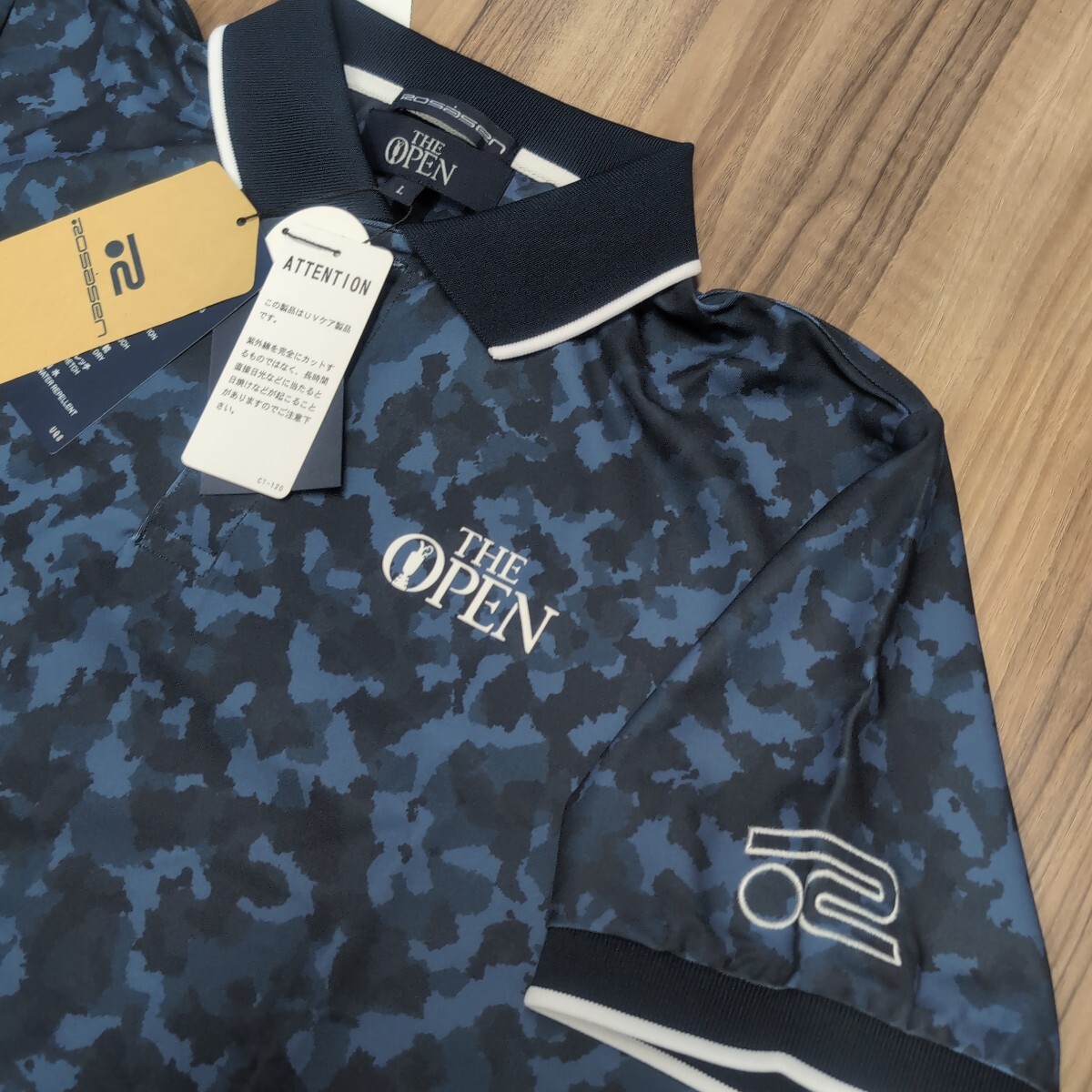 新品 ロサーセン ROSASEN 半袖ポロシャツ 人気のカモフラ柄 サイズL 定価16500円 THE OPEN拍卖