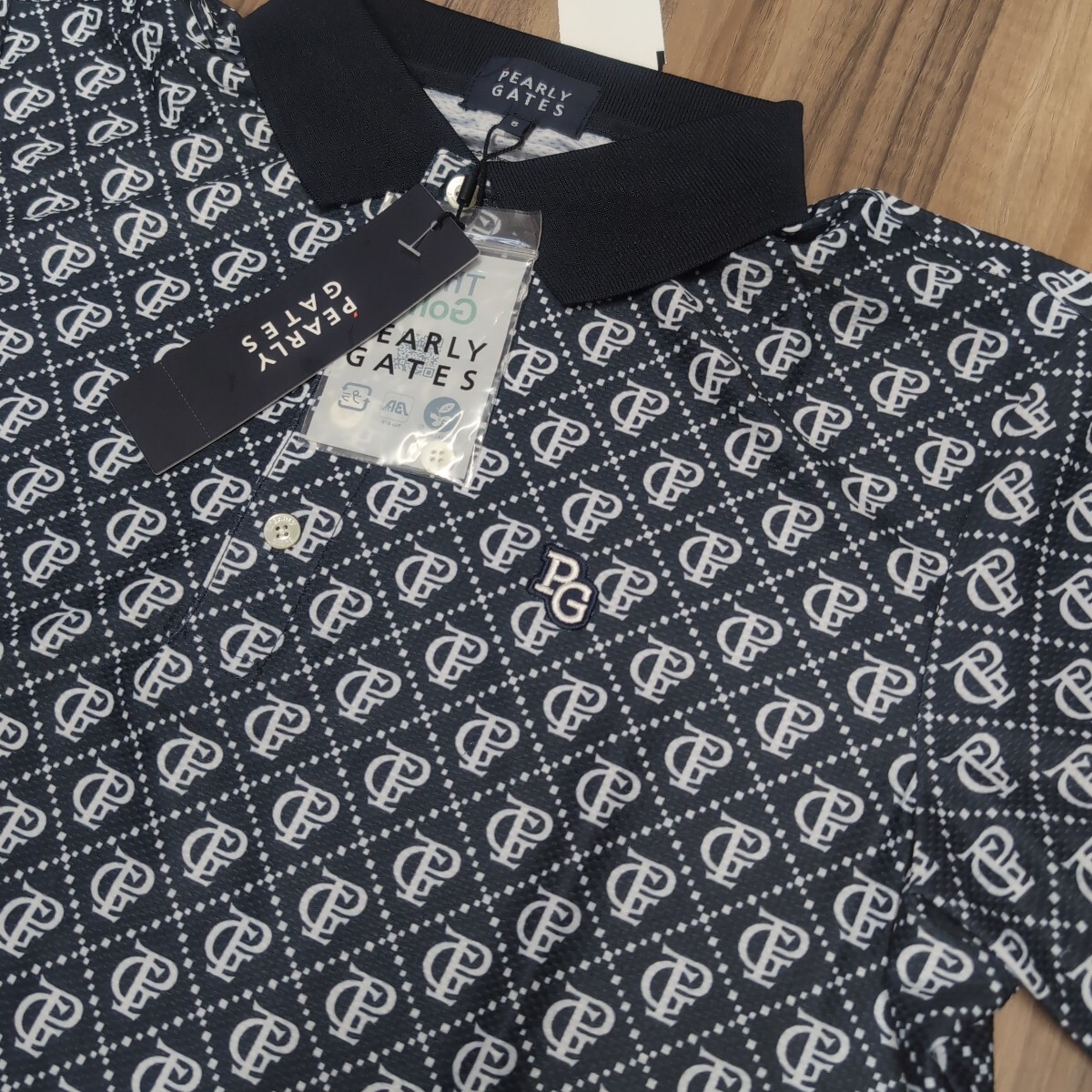 新品 パーリーゲイツ 半袖ポロシャツ サイズ5 人気のネイビー 定価26400円拍卖