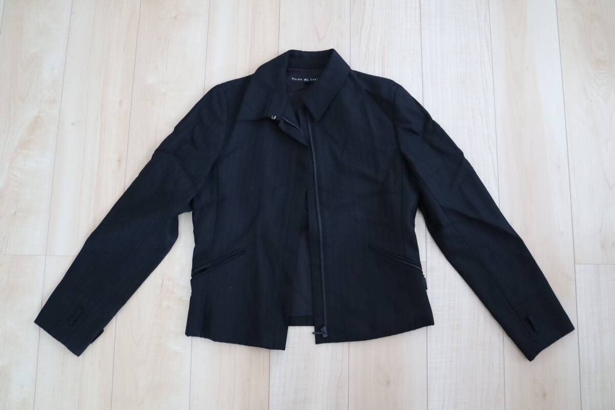 RALPH LAUREN ラルフローレン ナイロン ジャケット ブルゾン ブラック系 黒系 ジップアップ 9サイズ レディース (管90243)拍卖