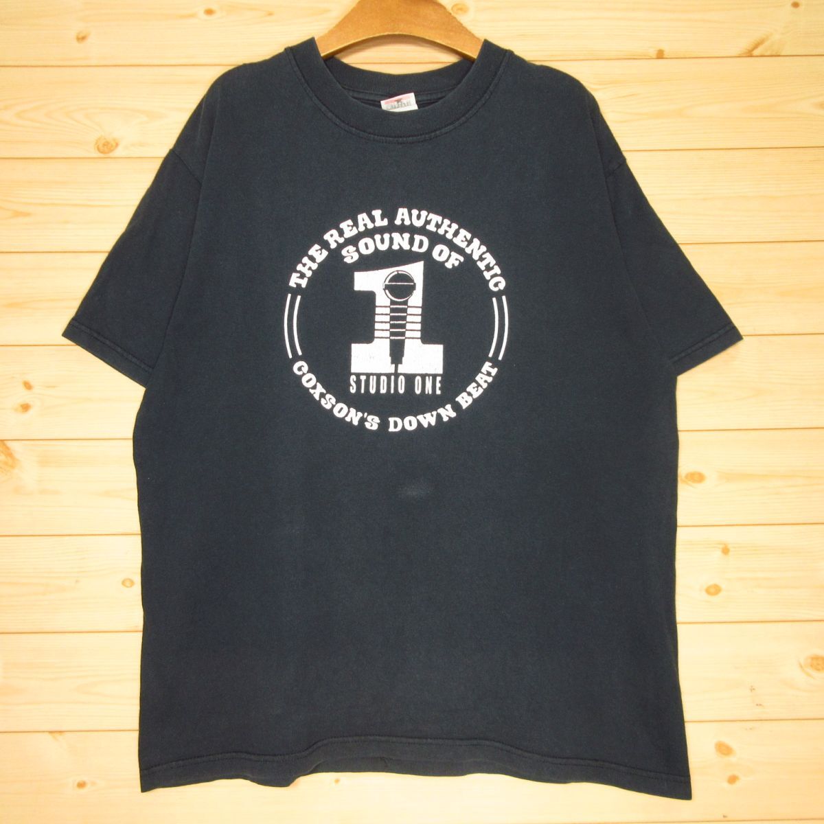 ◎STUDIO ONE コクソン・ドッド レゲエ Tシャツ 半袖 ロゴ Tee 音楽 メンズ 黒 Mサイズ◆AA3820拍卖