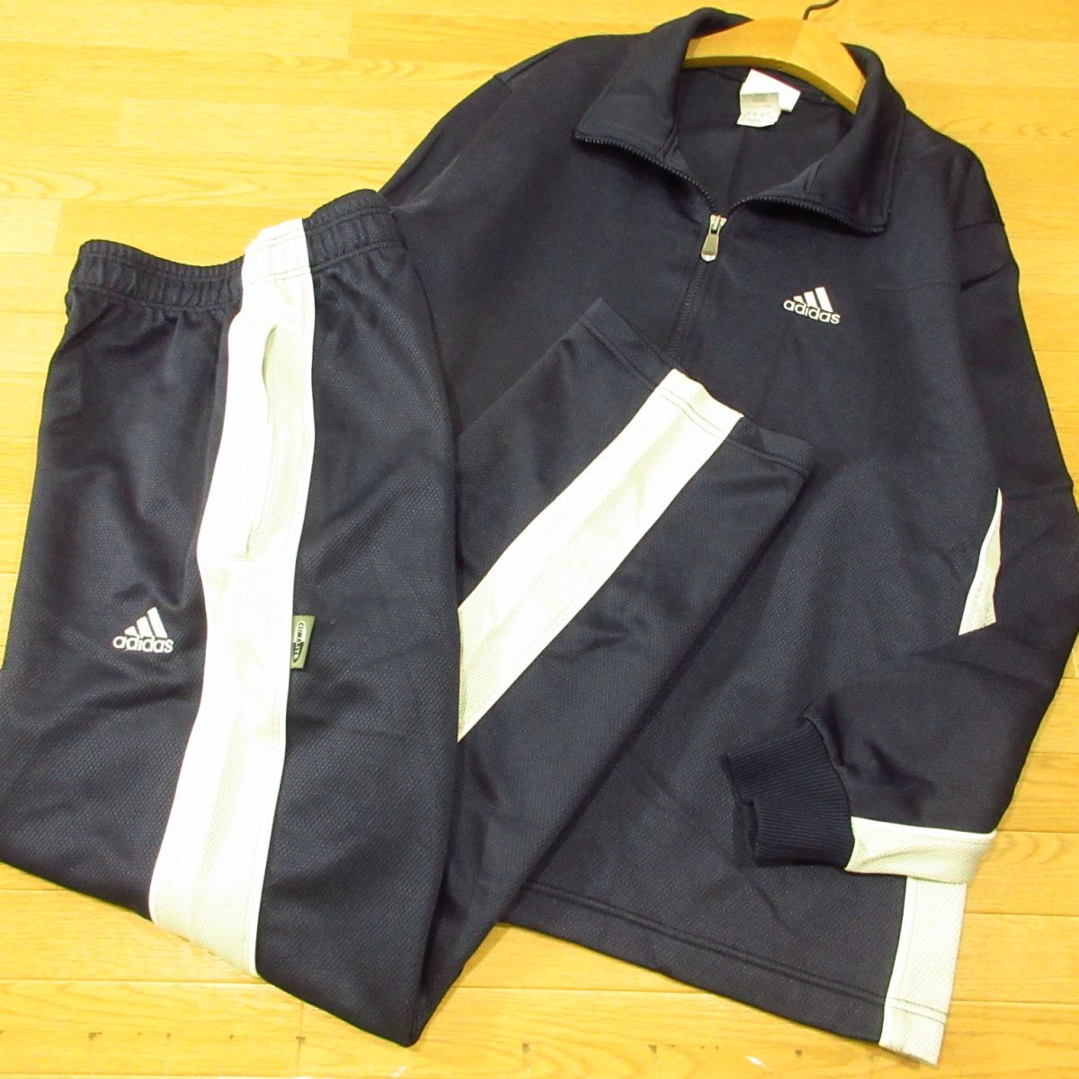 ◎希少 00s!M 上下セット adidas アディダス セットアップ ジャージ ジャケット&パンツ メンズ 紺◆BA2963拍卖