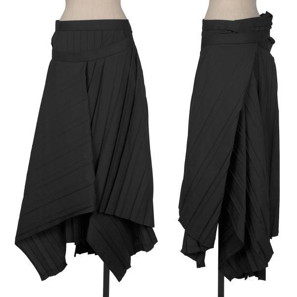 ジュンヤワタナベJUNYA WATANABE ドレープレイヤード切替プリーツスカート 黒S拍卖