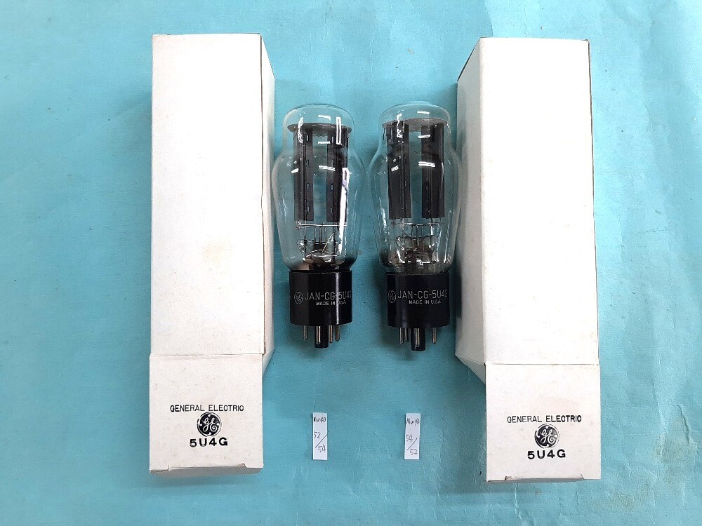 ■5U4G GENERAL ELECTRIC (GE) 箱付き 中古品 直熱型両波整流管 2本組拍卖