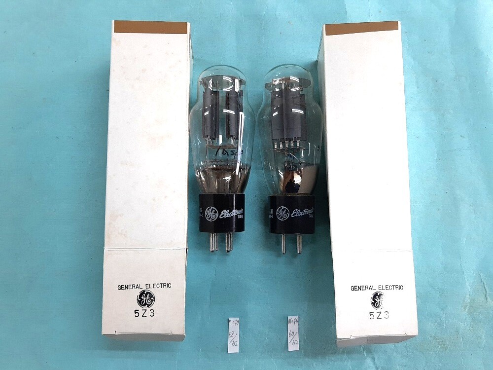 即決あり■おそらく未使用品■5Z3 GE 東欧製? 直熱型両波整流管 2本組拍卖