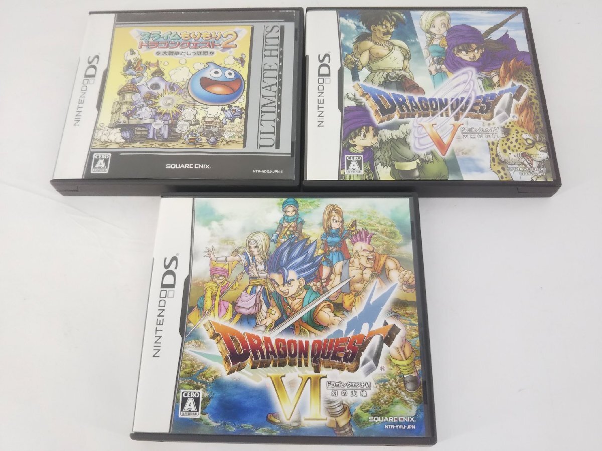 Nintendo DS ゲームソフト NDS ドラゴンクエスト5/6/スライムもりもり2 3本セット 中古品 1円スタート拍卖