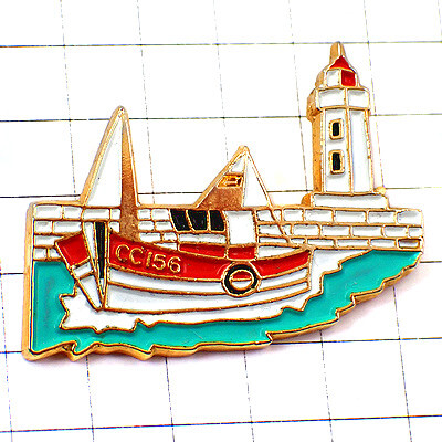 ピンバッジ・灯台ボート漁船フィッシング魚釣り◆フランス限定ピンズ◆レアなヴィンテージものピンバッチ拍卖