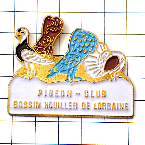 ピンバッジ・ハト鳩クラブ鳥◆フランス限定ピンズ◆レアなヴィンテージものピンバッチ拍卖