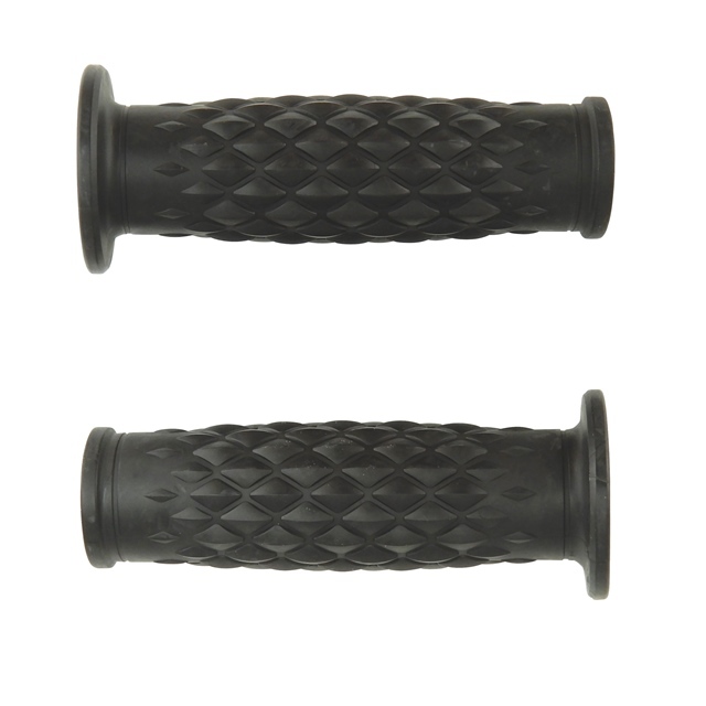 ハンドルグリップ ダイヤ柄 旧車 クラシック タル型 22.2mm ブラック バイク カスタム ラバーグリップ ビンテージ 樽型 ホンダ拍卖