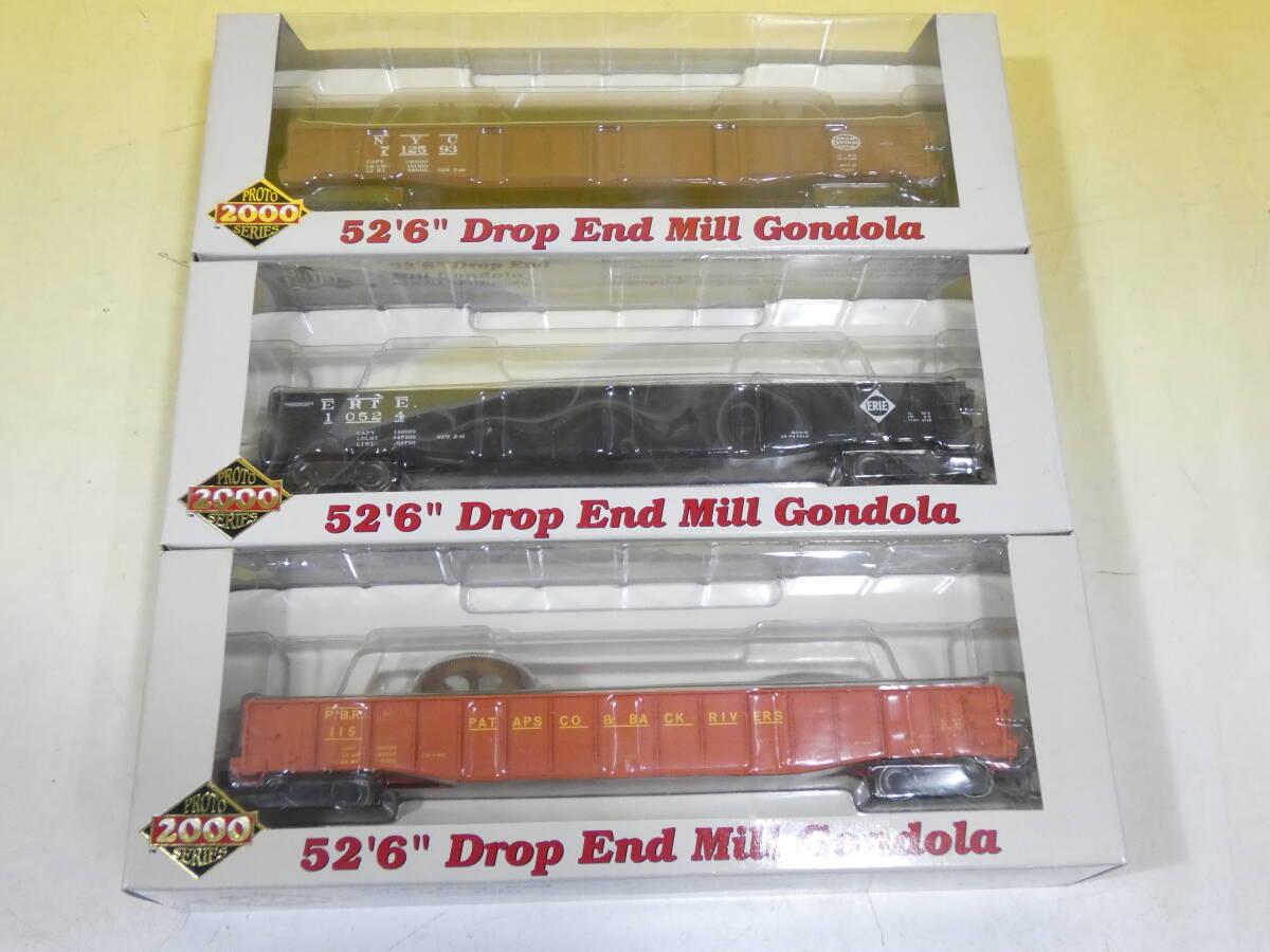 【鉄道模型】HOゲージ 海外車両 貨車 Proto 2000 52'6 Drop End Mill Gondola NYC ERIE P&BR 3両 ゴンドラ【中古】J1 S856拍卖