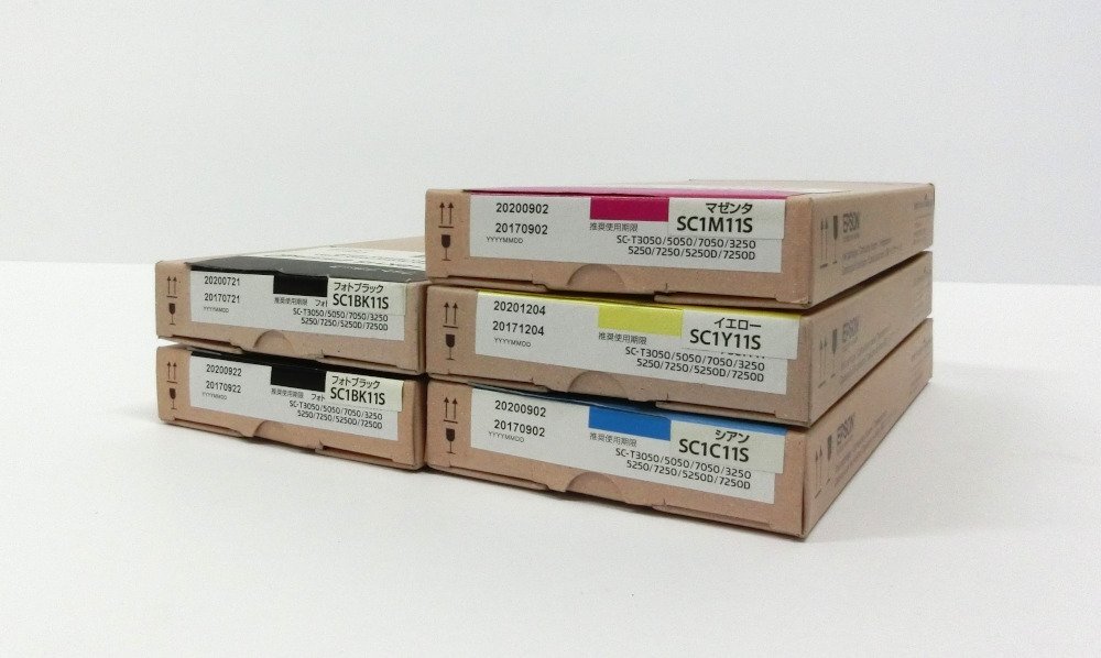 4色5本セット EPSON 純正 インクカートリッジ (SC1BK11S 2本 / SC1C11S 1本 / SC1M11S 1本 / SC1Y11S 1本) 未使用品拍卖