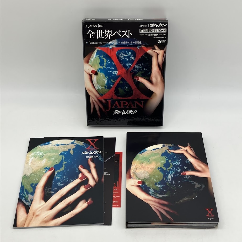 ★sz2980 X JAPAN THE WORLD CD2枚組+DVD1枚 ブックレット 全世界ベスト Xジャパン 初回限定豪華BOX盤 送料無料★拍卖