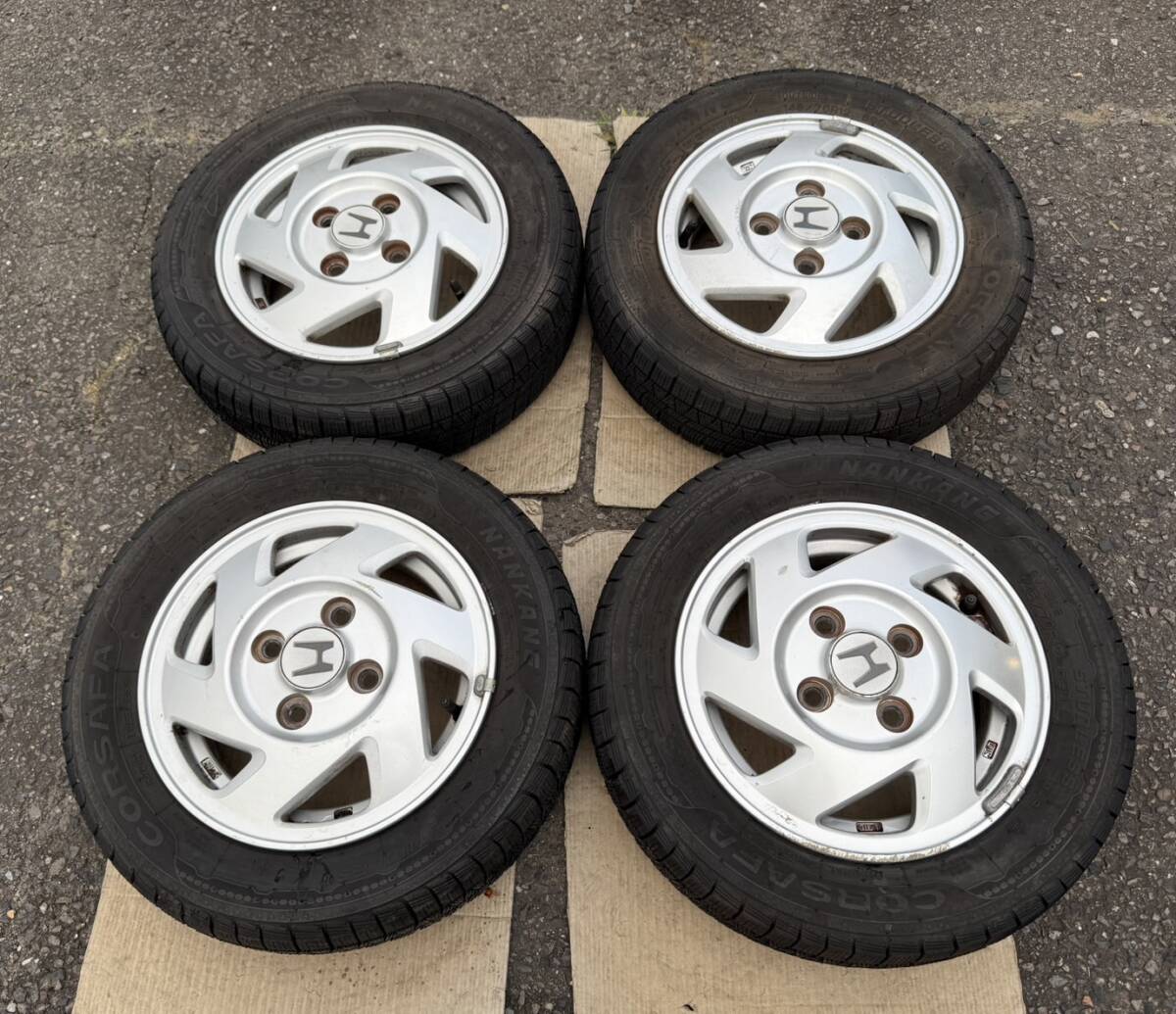 送料無料S95485 純正ホイール4本セット バモス スタッドレス 12×3 1/2J +40 100 4穴 145/70R12拍卖
