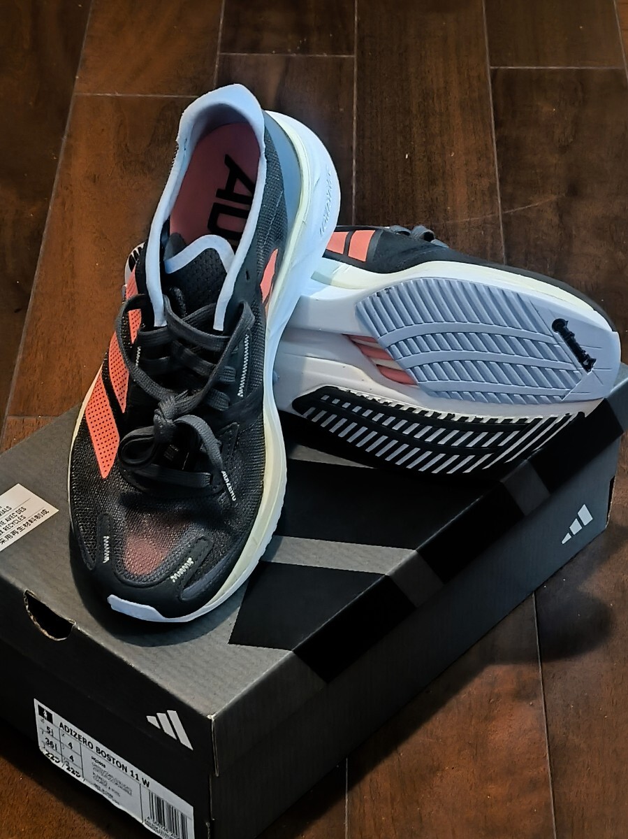 ★未使用品★Adidas Adizero Boston 11 W アディダス アディゼロ ボストン11 レディース 22.5J ブラック 拍卖