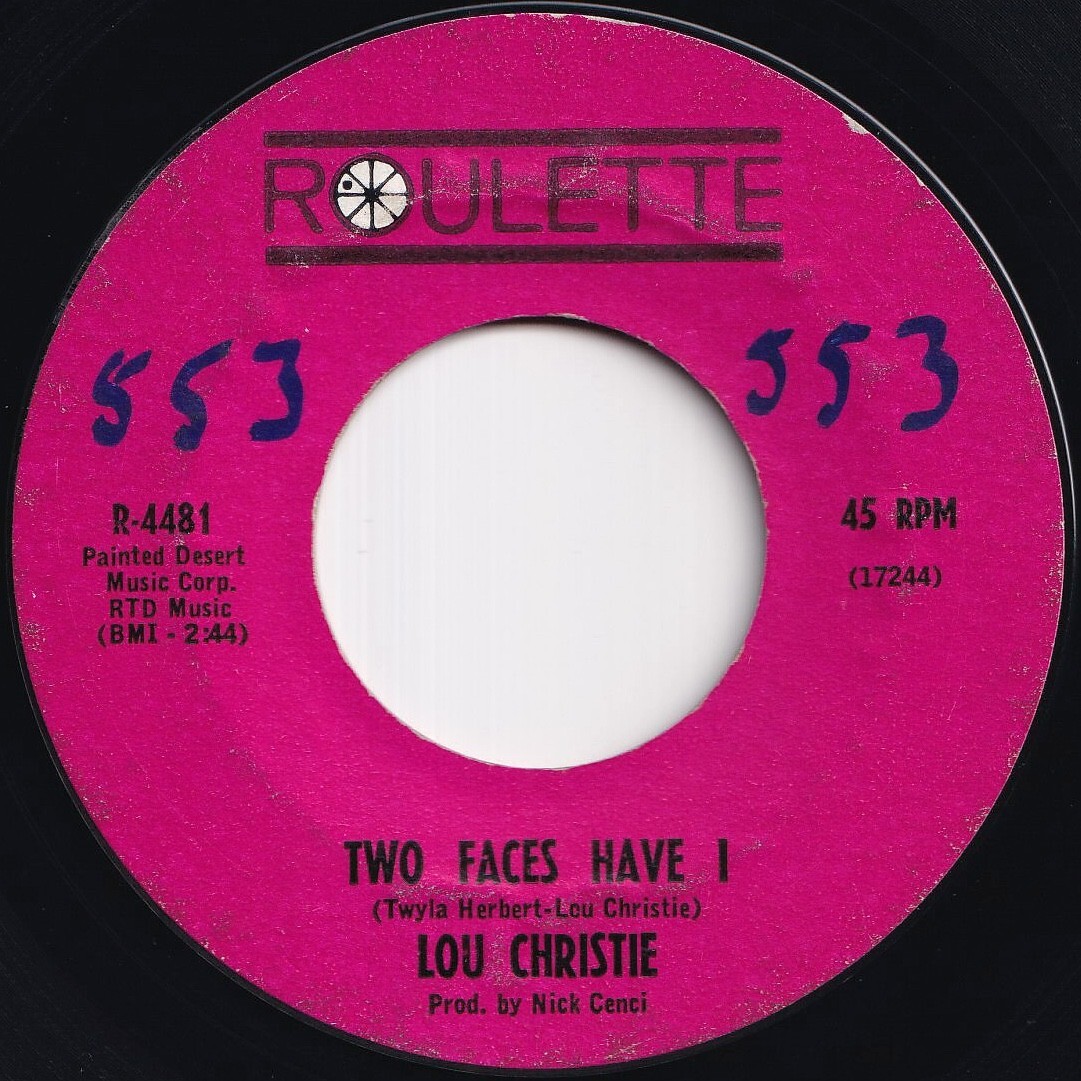 Lou Christie Two Faces Have I / All That Glitters Isn't Gold Roulette US R-4481 211825 ROCK POP ロック ポップ レコード 7インチ 45拍卖