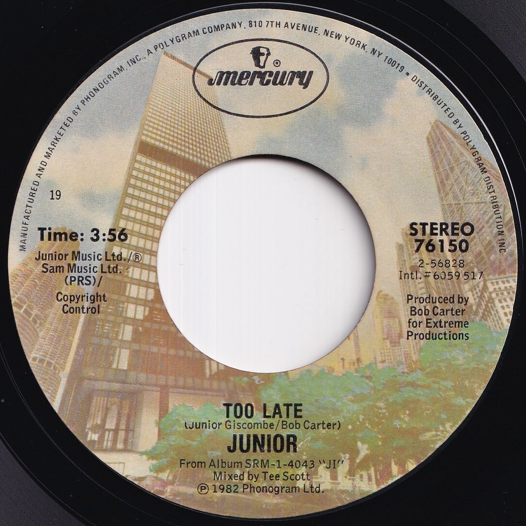Junior Too Late / (Instrumental) Mercury US 76150 211784 SOUL ソウル レコード 7インチ 45拍卖