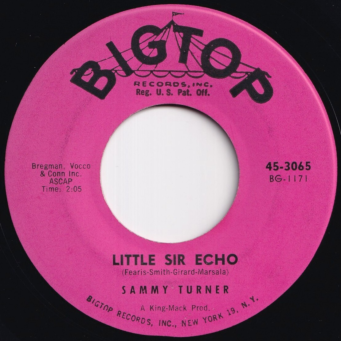 Sammy Turner Little Sir Echo / Love Keeps Calling Bigtop US 45-3065 211697 R&B R&R レコード 7インチ 45拍卖