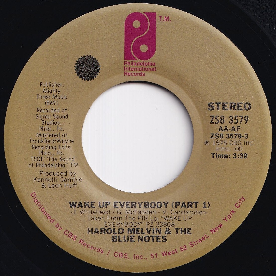 Harold Melvin And The Blue Notes Wake Up Everybody Philadelphia International US ZS8 3579 211961 SOUL ソウル レコード 7インチ 45拍卖