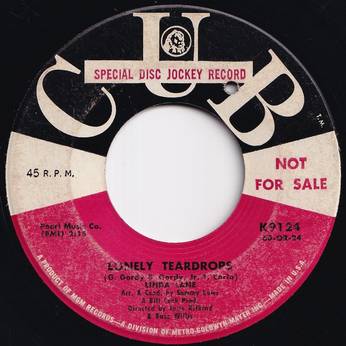 Linda Lane Lonely Teardrops / Cancel The Celebration Cub US K9124 211684 SOUL ソウル レコード 7インチ 45拍卖