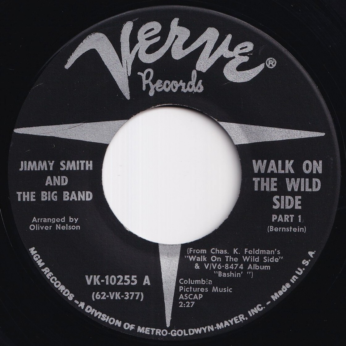 Jimmy Smith And The Big Band Walk On The Wild Side Verve US VK-10255 211917 JAZZ ジャズ レコード 7インチ 45拍卖