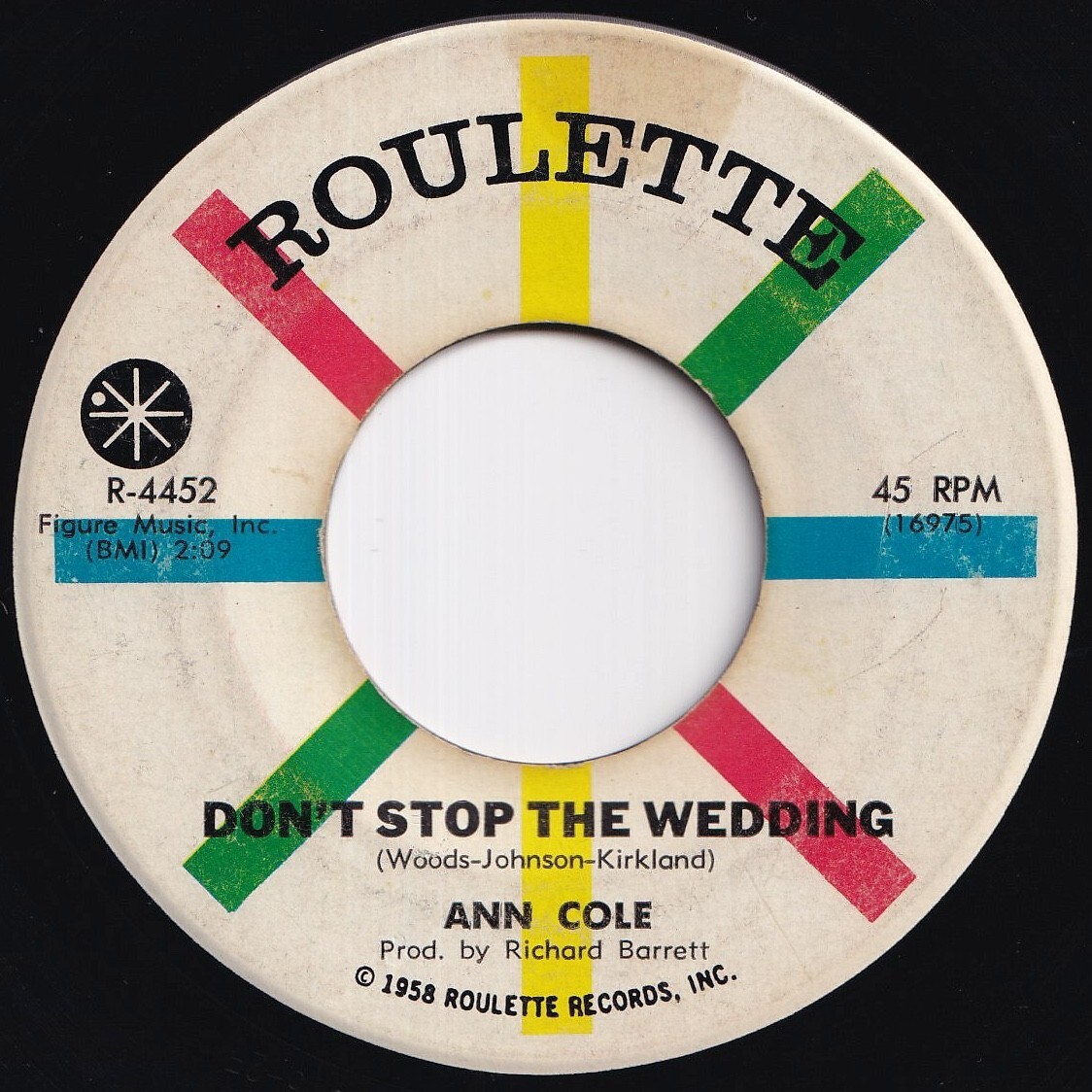 Ann Cole Don't Stop The Wedding / Have Fun Roulette US R-4452 211932 R&B R&R レコード 7インチ 45拍卖
