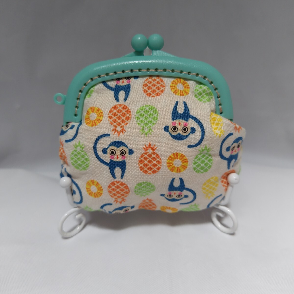 がま口ポーチ 小銭入れ おさるさん ハンドメイド拍卖