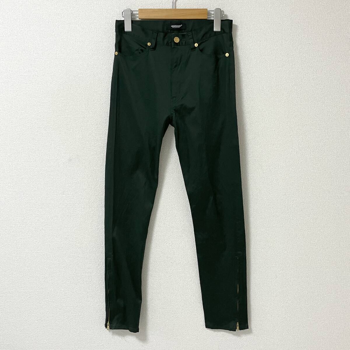 2019SS UNDERCOVER 金糸 ラメ レーヨン スキニー ジップパンツ 緑 レディース 2サイズ アンダーカバー スリム archive 5030271拍卖