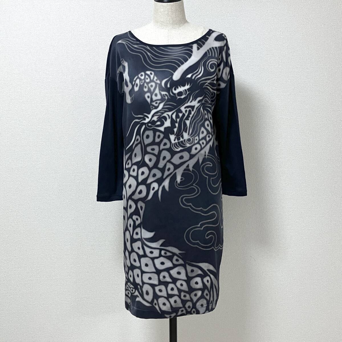 VIVIENNE TAM Dragon dress 龍 ワンピース ネイビー 紺 0サイズ ヴィヴィアンタム ドラゴン ドレス archive 5060426拍卖