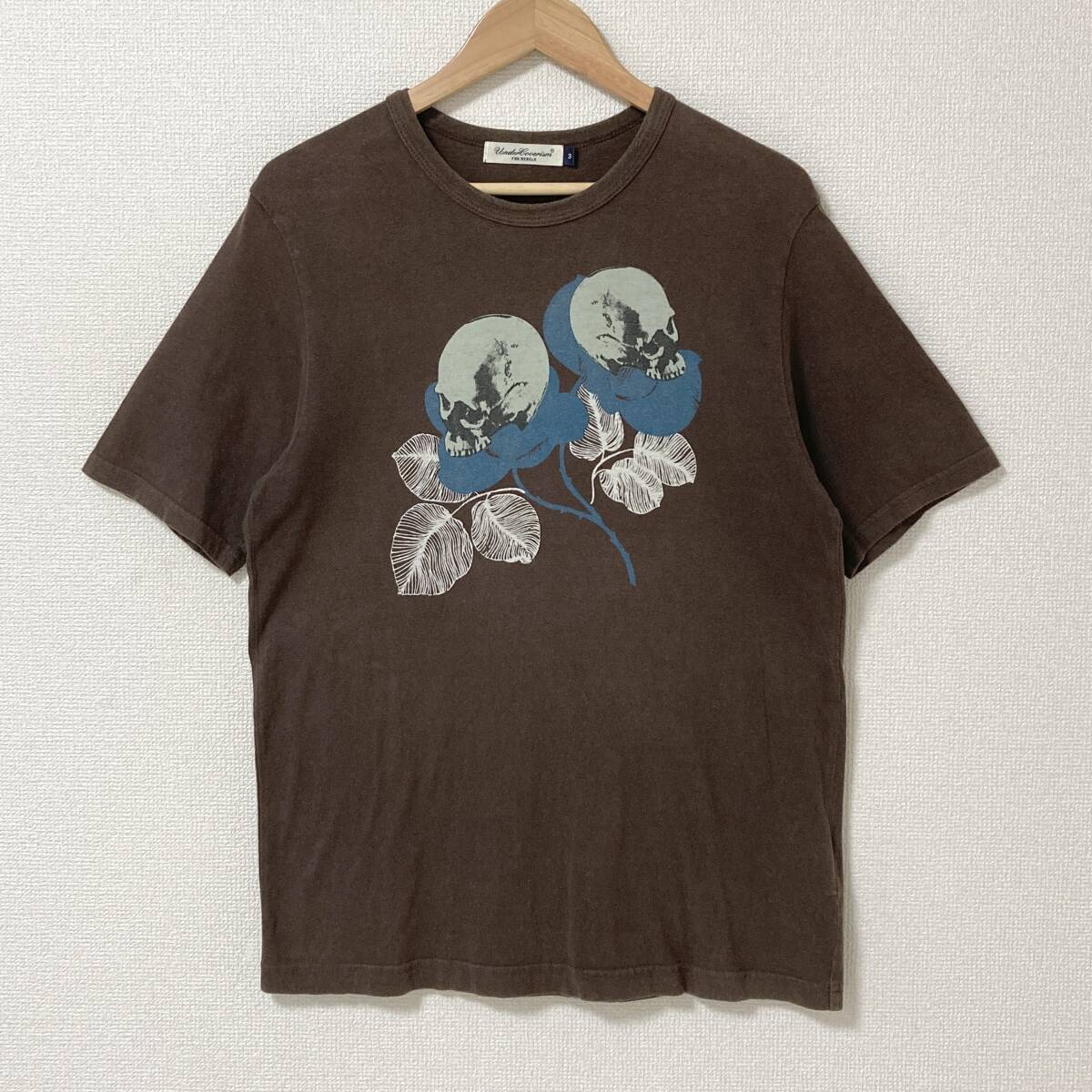 UNDERCOVER スカルフラワー ローズ Tシャツ ブラウン 3サイズ アンダーカバー 半袖 カットソー Tee archive 4070432拍卖