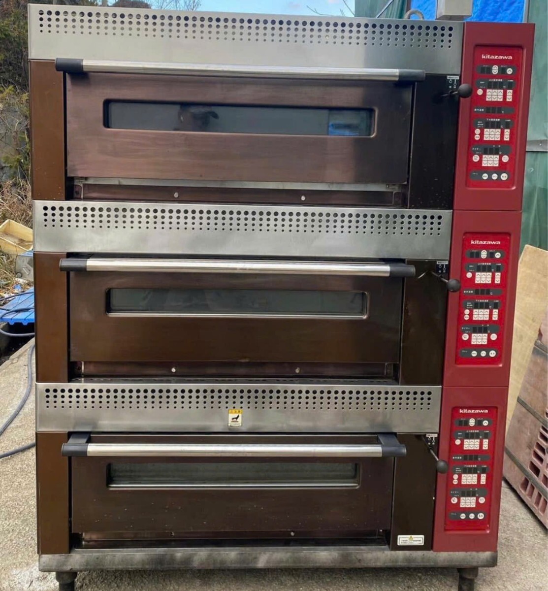 北沢産業 電気 スーパーオーブン4枚縦3段全段スチーム付型番KSE-6-12-3T-BA製菓製パン動作確認済拍卖