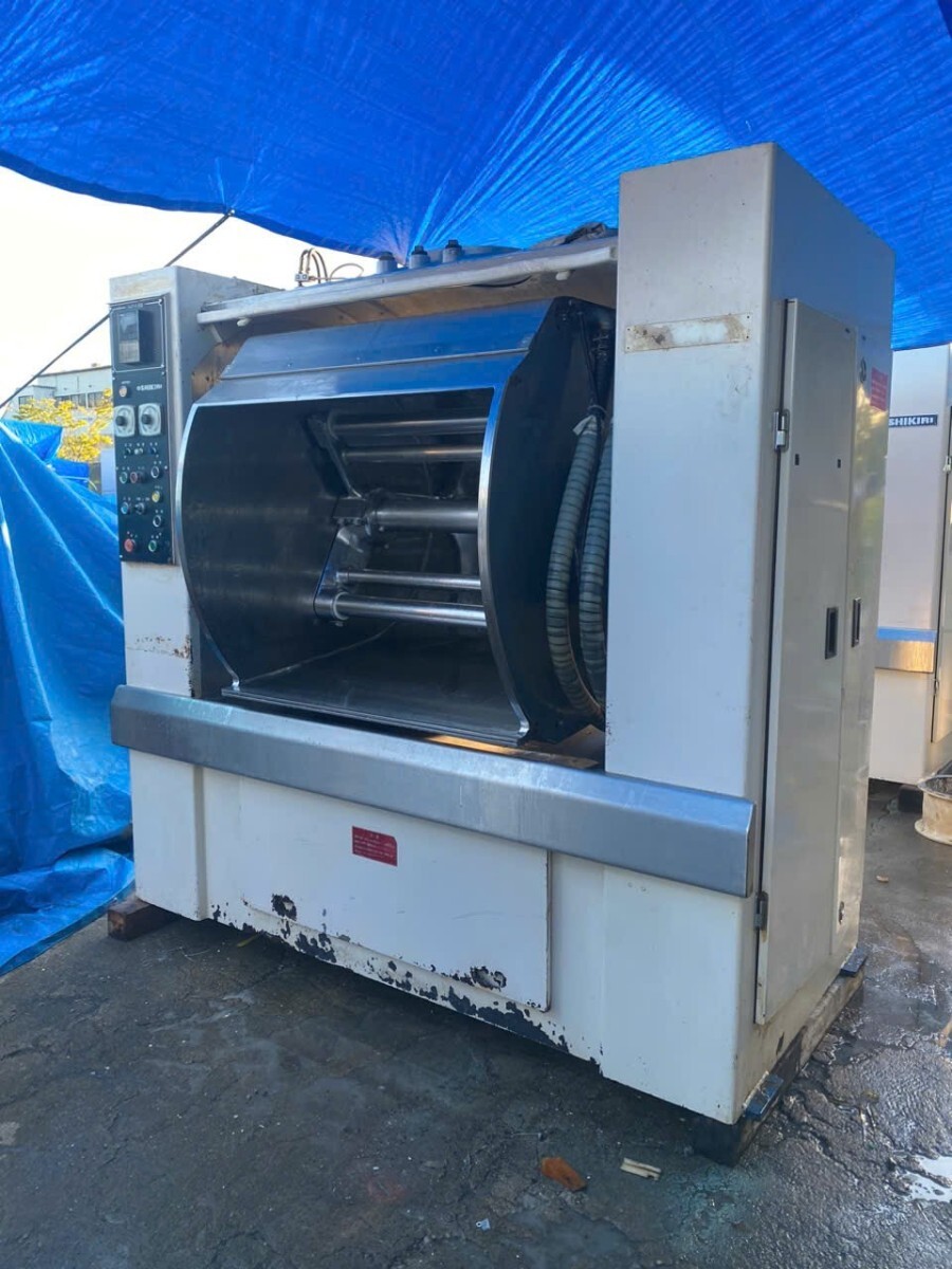 オシキリ横型ミキサー 2台目型式: HM-600 大型ミキサー 製パン 業務用 動作確認済 動作確認ビデオ有り 未整備 三相200V拍卖