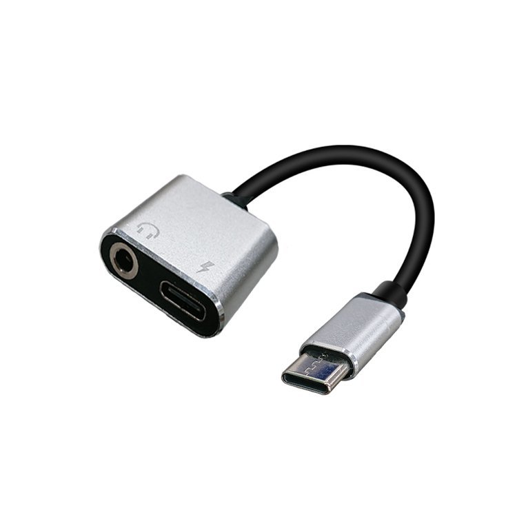 Type-C→3.5mmイヤホンジャック変換ケーブル 2in1 通話&音楽鑑賞と充電が同時に実現 3.5mm変換アダプタ LP-TPC2IN135拍卖