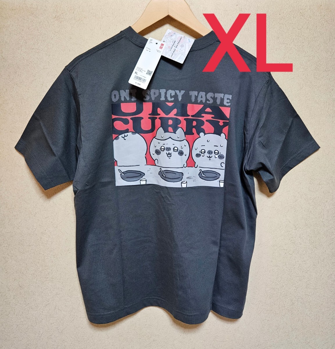 ☆ UNIQLO ユニクロ / ちいかわ ナガノのクマ UT / 半袖 Tシャツ 綿100% / GLAY グレー WOMEN XL サイズ / 新品拍卖