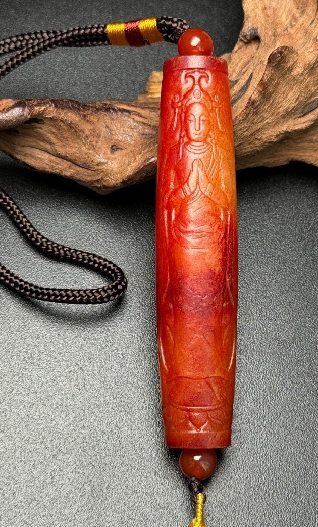 旧藏 和田玉 玉石雕刻 【阿弥陀佛】 古賞物 中国古美術 S77拍卖