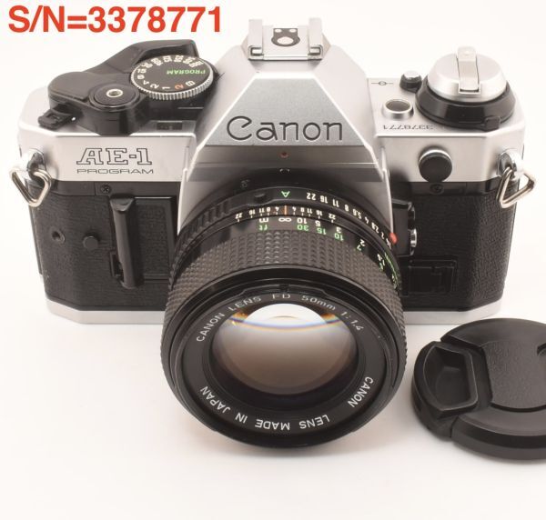 【整備/性能測定済】Canon AE-1 PROGRAM シルバー+NEW FD50mmF1.4_P,S,機能OK(3378771_453T)●●PB無拍卖