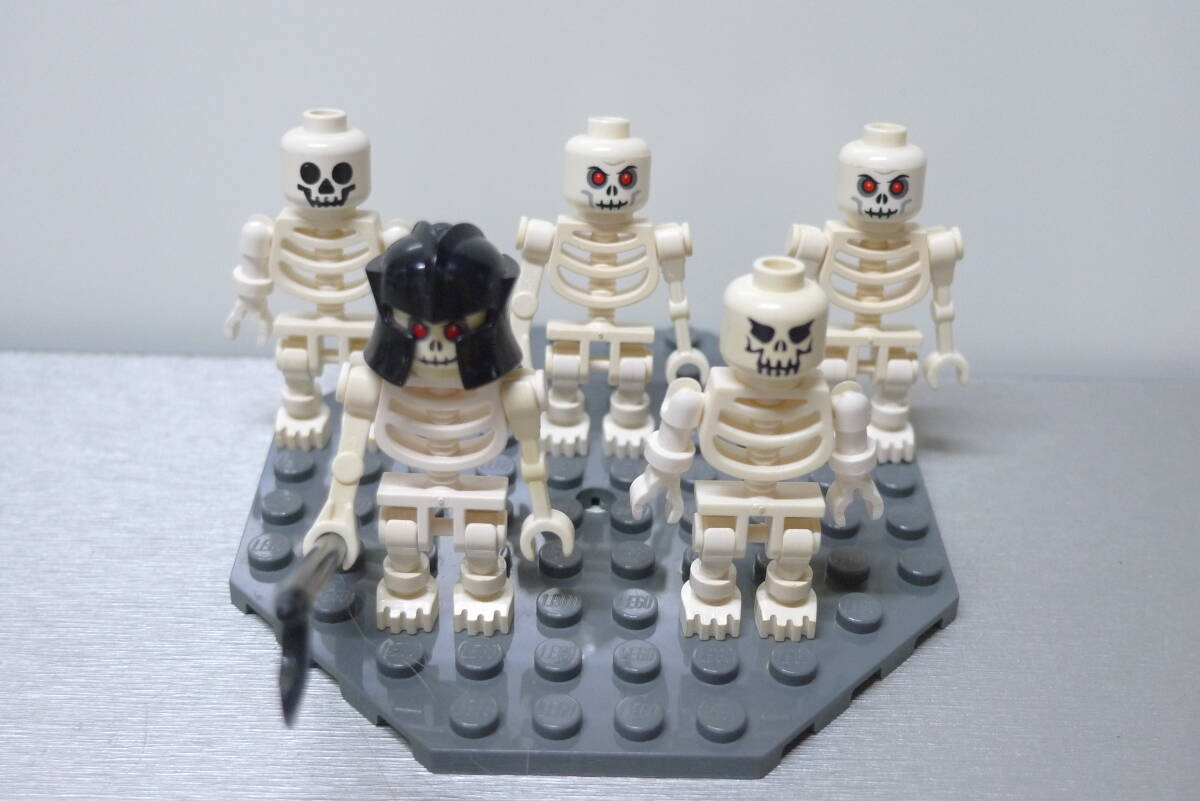 LEGO レゴ ミニフィグ ガイコツ スケルトン ゴースト 5個セット 台座おまけ 中古品拍卖