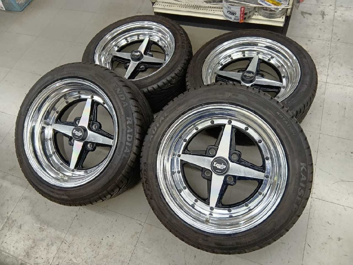 WORK エクイップ01 15インチ 4本 7J/8J 4穴 114.3 OFF+7/-6 195/50R15 AE86 野田拍卖