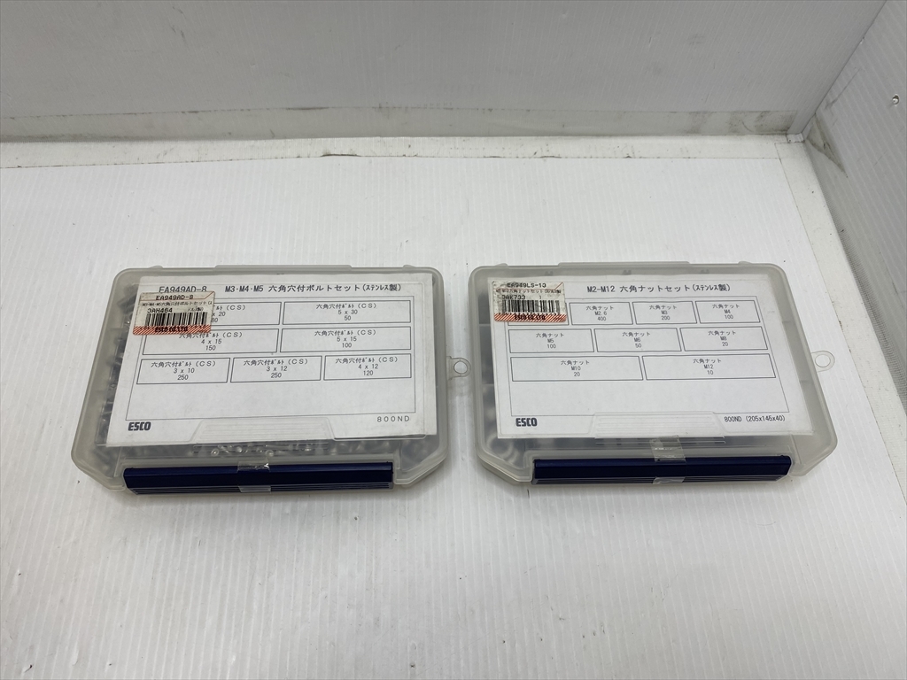 下松)ESCO エスコ M2-M12六角ナットセット M3・M4・M5穴付ボルトセット EA949 ステンレス製 残量不明 ◆★K250727R09B NG27A拍卖
