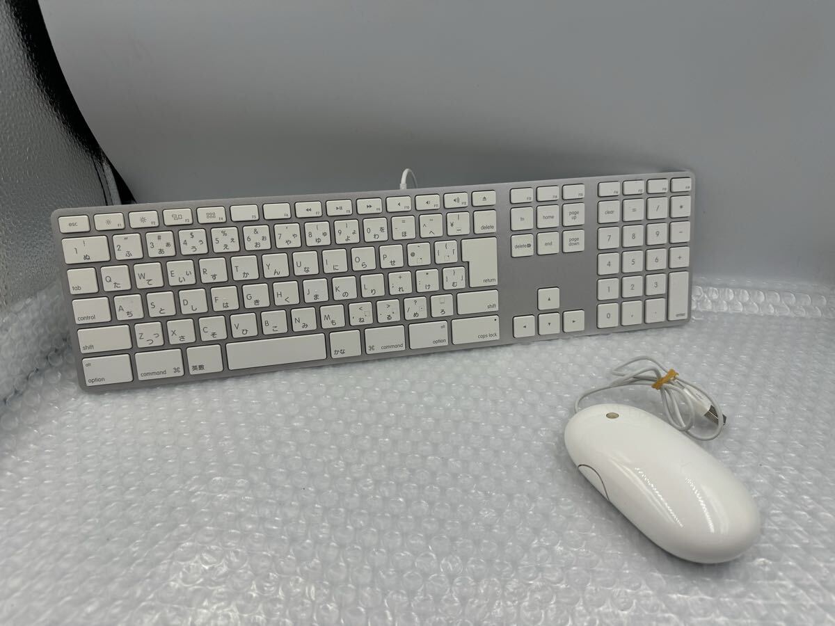 s3929) Apple アップル A1243 Mac USBキーボード + マウス A1152 動作品 2点セット(午2)拍卖