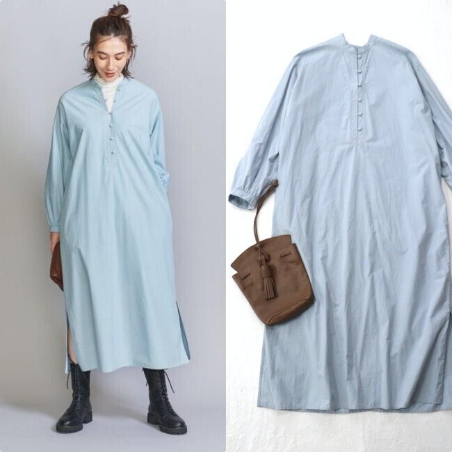 【送料無料】美品*1.9万 BEAUTY&YOUTH |タイプライター♪シャツワンピース(ビューティ&ユース)拍卖