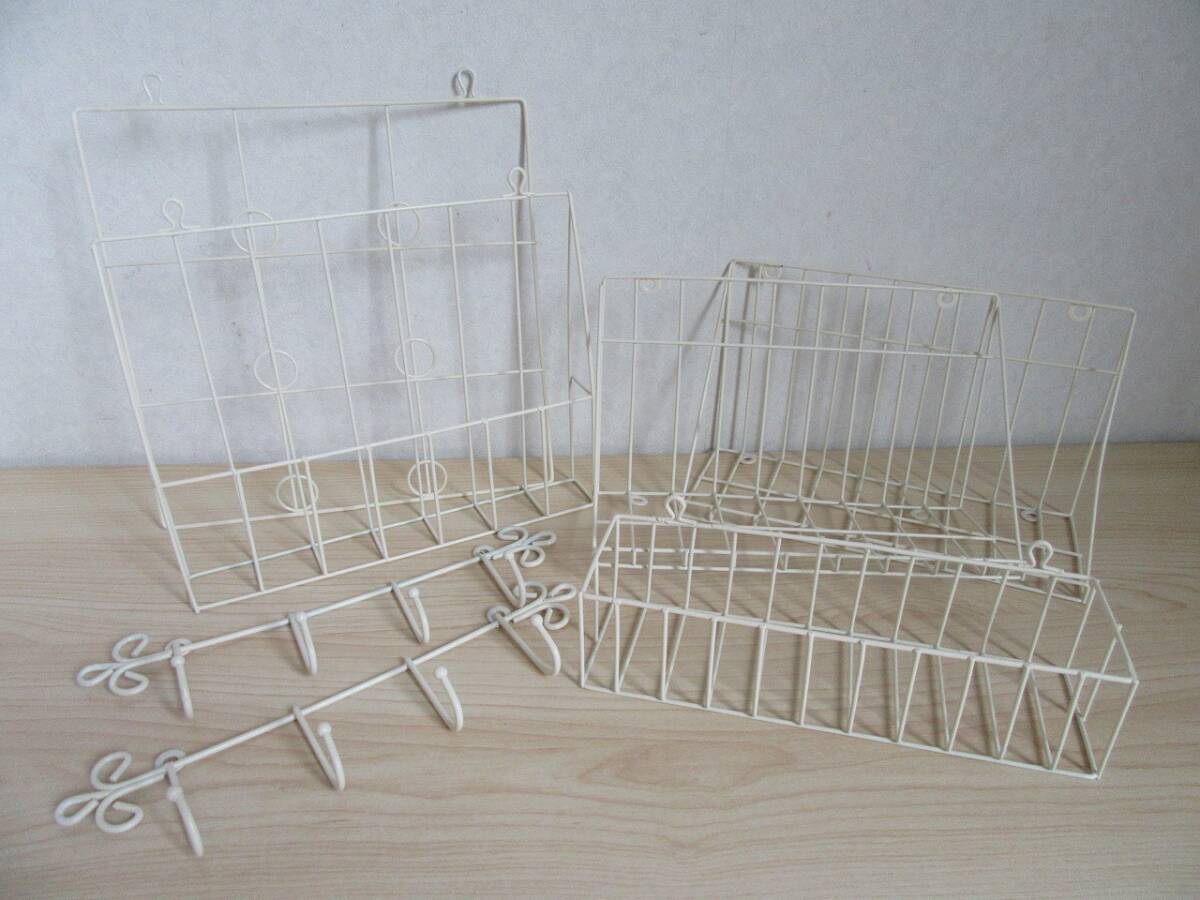 【7-36】インテリア小物 7点まとめ ワイヤーラック フック等 白 アイボリー 雑貨拍卖