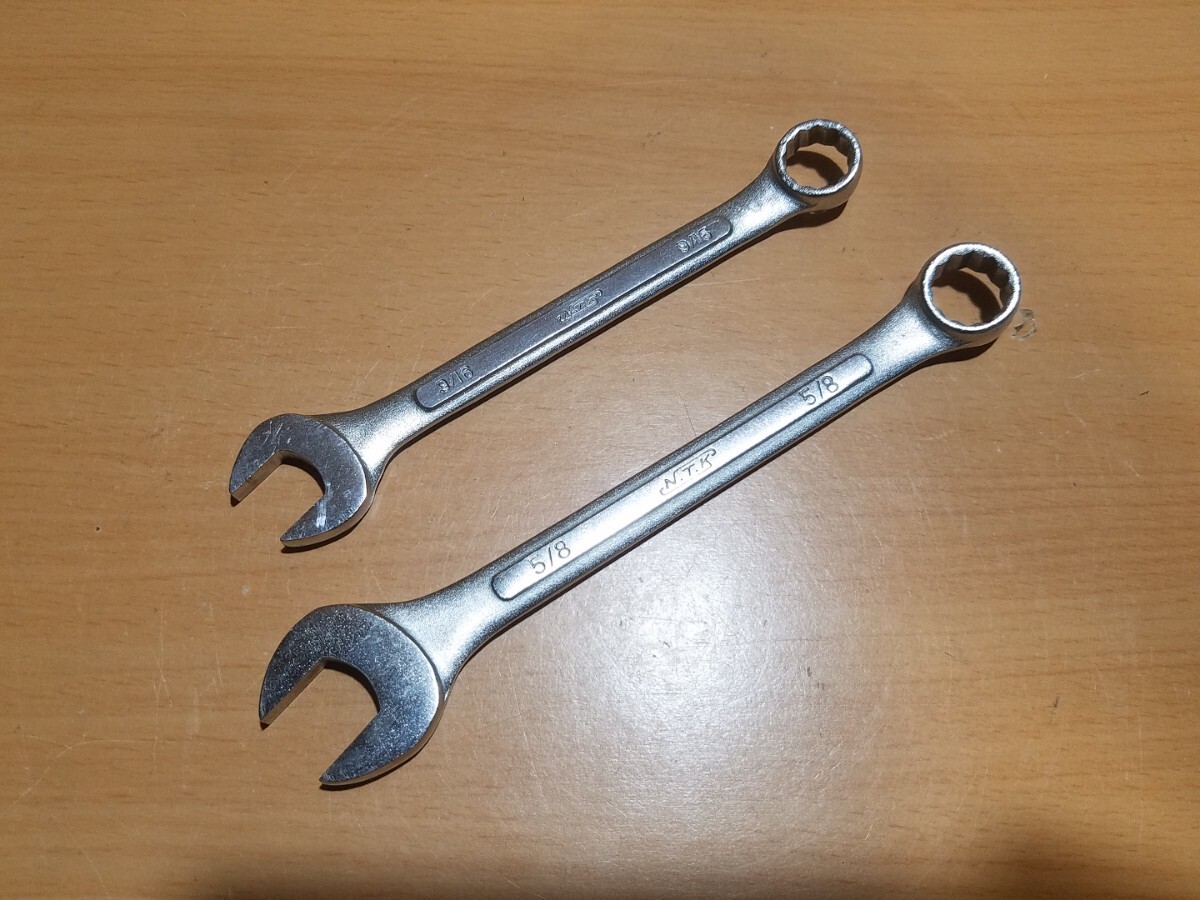 264-5 N.T.K 5/8 9/16 コンビネーションレンチ 中古品 2本セット NTK拍卖